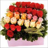 15 adet renkli gül ve cam   Sakarya çiçek mağazası , çiçekçi adresleri 