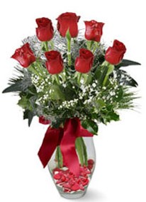  Sakarya online çiçekçi , çiçek siparişi  7 adet kirmizi gül cam vazo yada mika vazoda