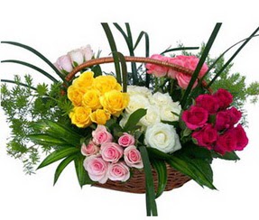  Sakarya çiçek online çiçek siparişi  35 adet rengarenk güllerden sepet tanzimi